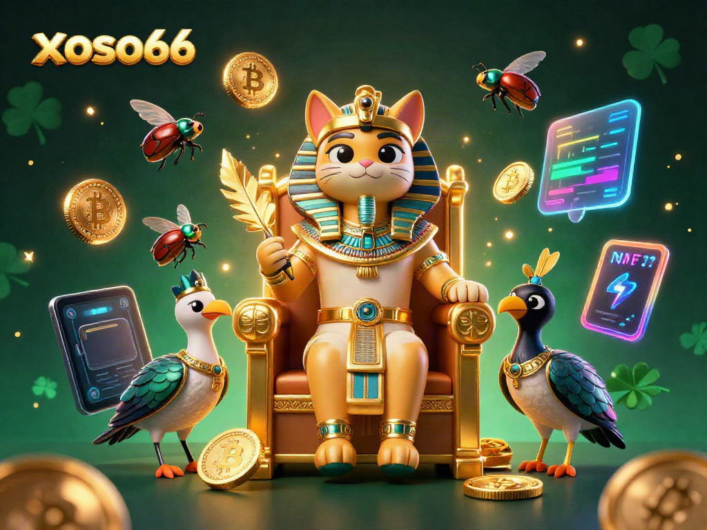 Experience fortune and excitement with the xoso66 lottery platform featuring vibrant characters and digital elements.
